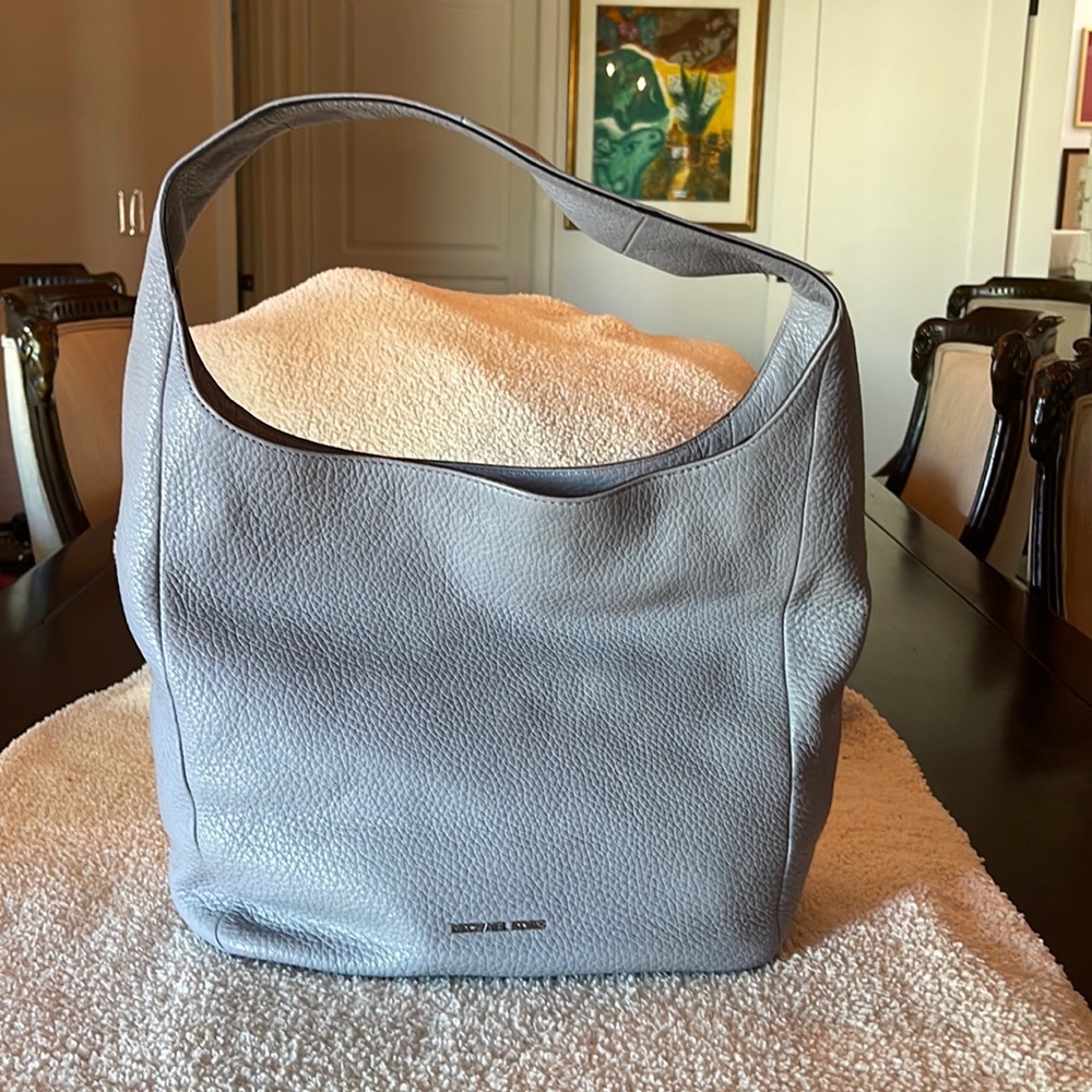 Michael Kors grey leather shoulder bag